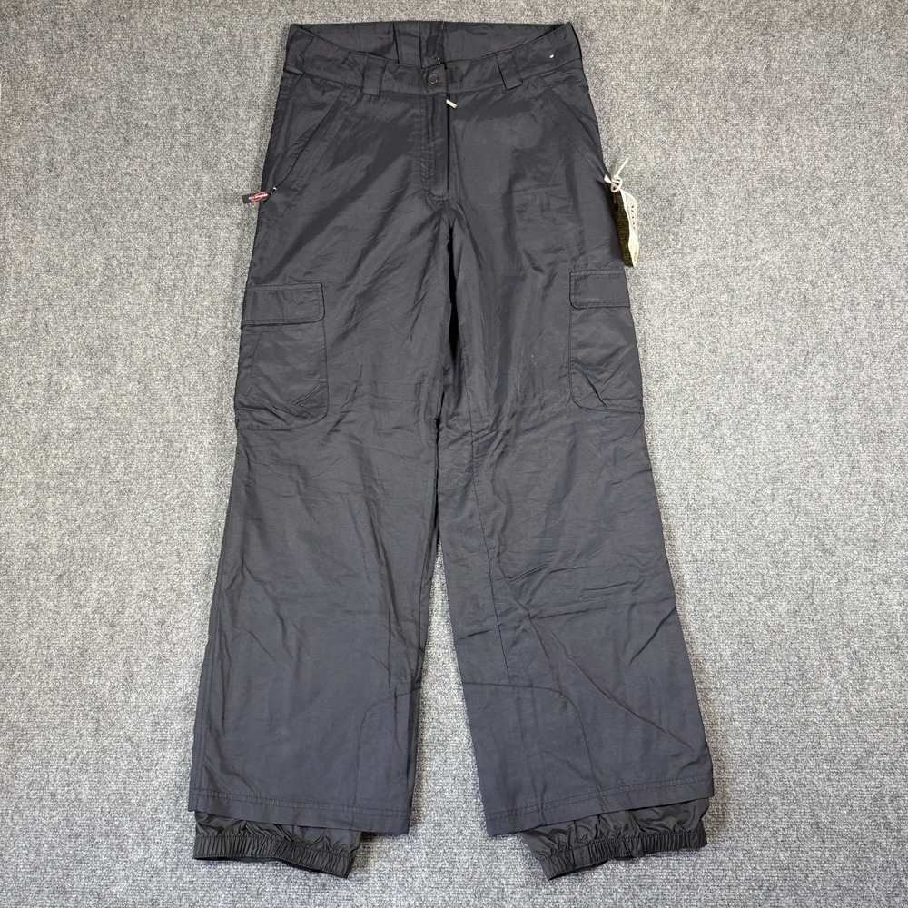Vintage Obermeyer Snow Pants Womens Size 8 Black Lined Elastic Waist Ski Bootcut